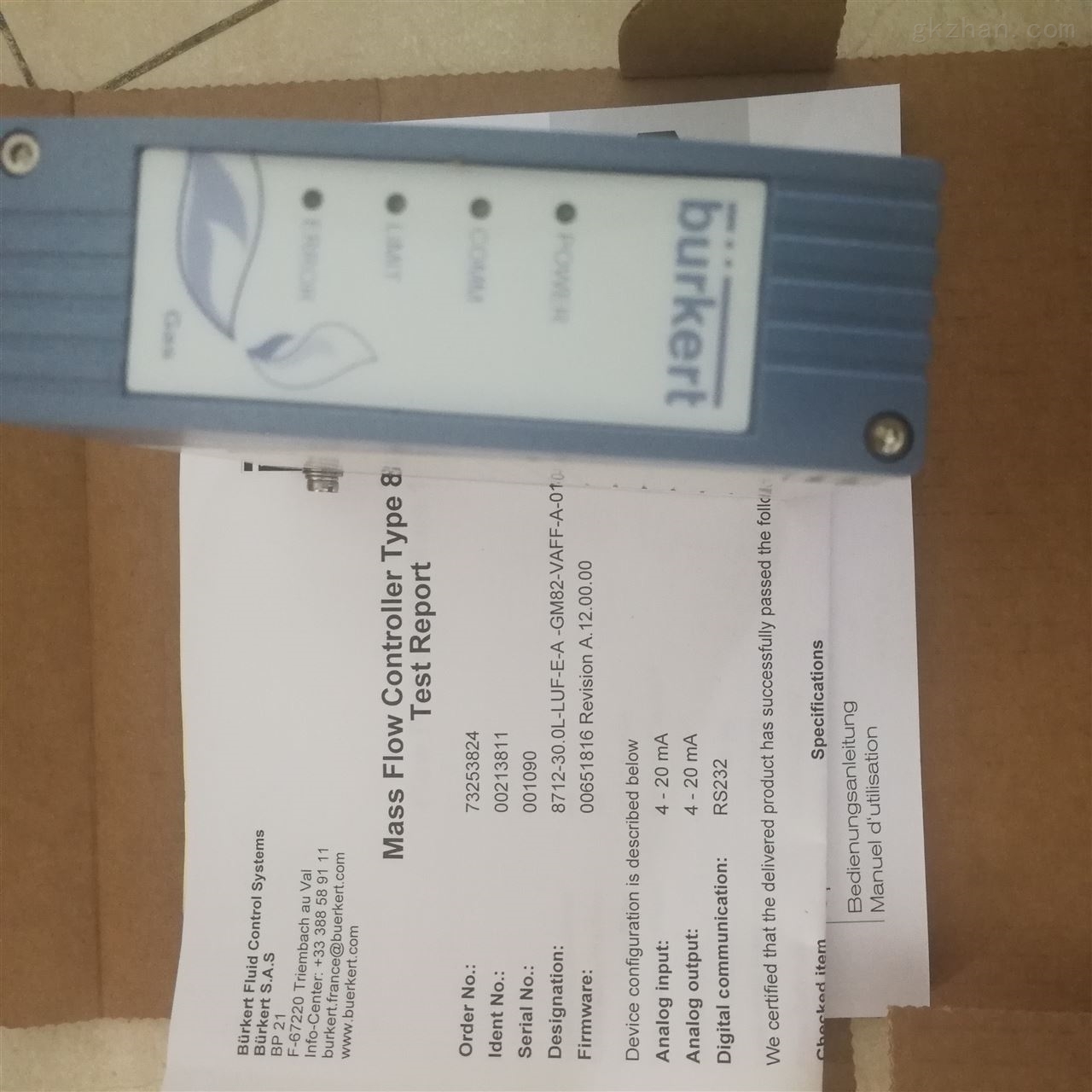 德国宝帝质量流量控制器burkert8712-213811